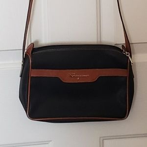 AUTH Ferragamo black cross body or shoulder bag. Vintage